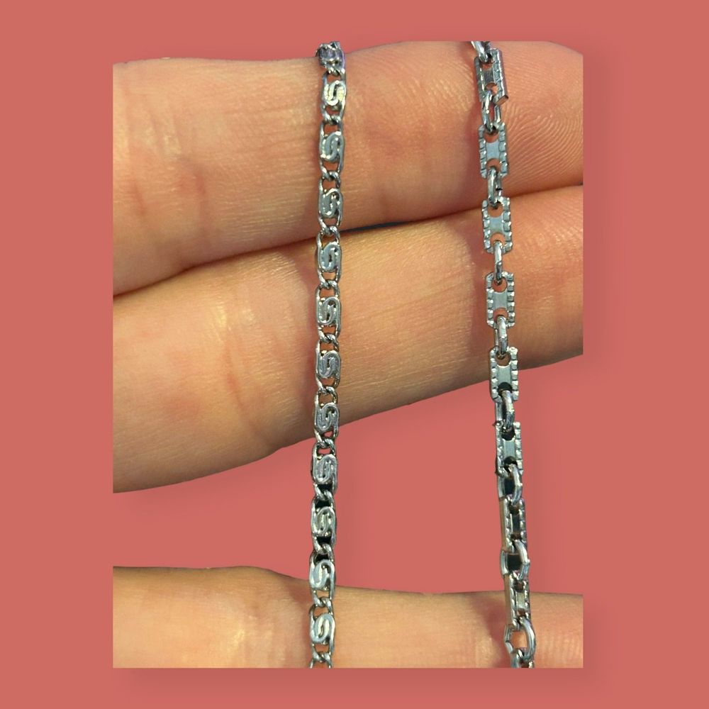 🐚 DOUBLE STRAND SILVER TONE VINTAGE CHAIN NECKLACE W/ SEASHELL CLASP 18" 20" - Picture 2 of 7